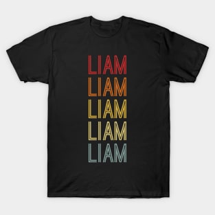 Liam Name Vintage Retro Pattern T-Shirt